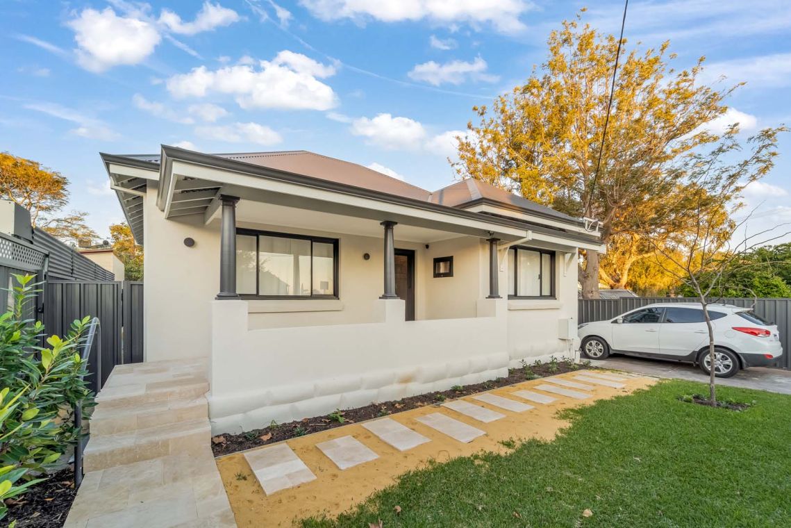 Character home with front verandah and stepping stone path in Fremantle